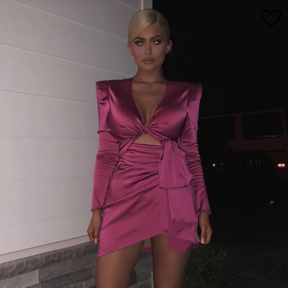 FASHION NOVA Kylie Jenner Red Satin Mini Dress